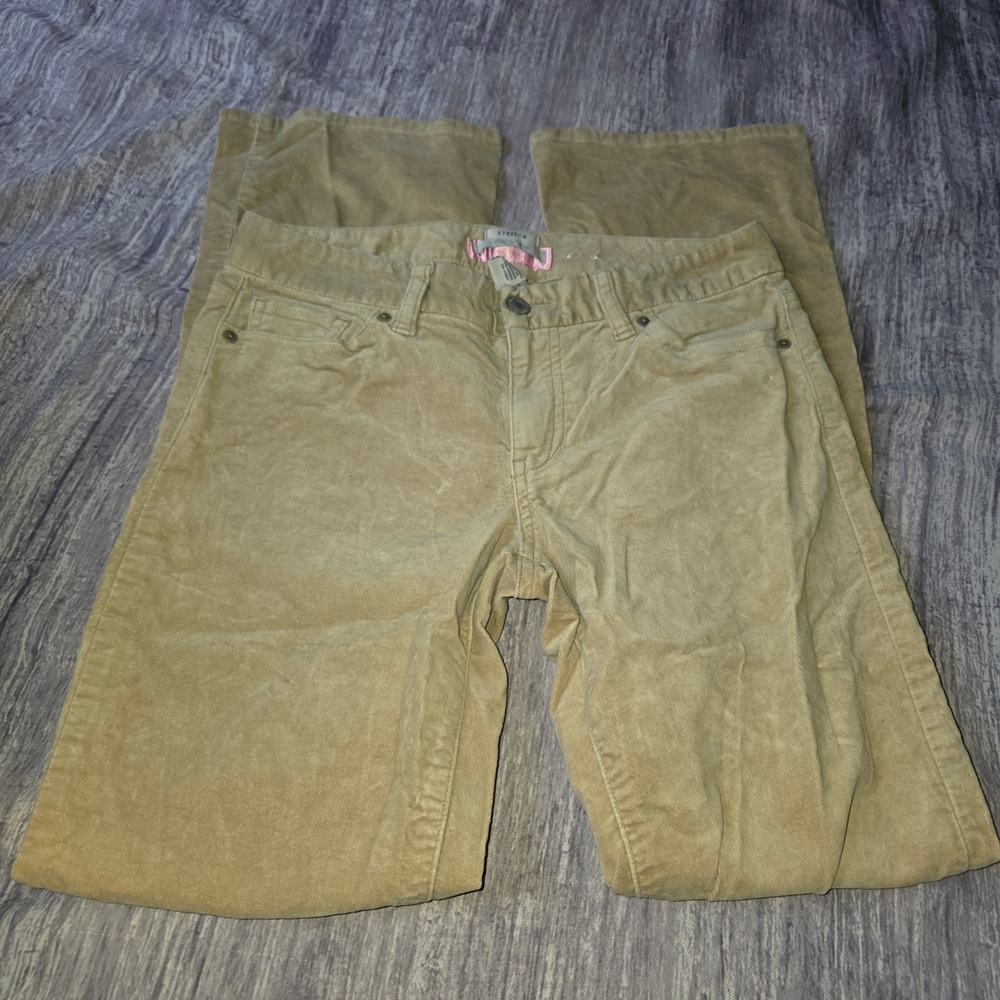 Y2K‎ Vintage Lowrise Old Navy Velvet Stretch Bootcut Pants Tan Women Size 2